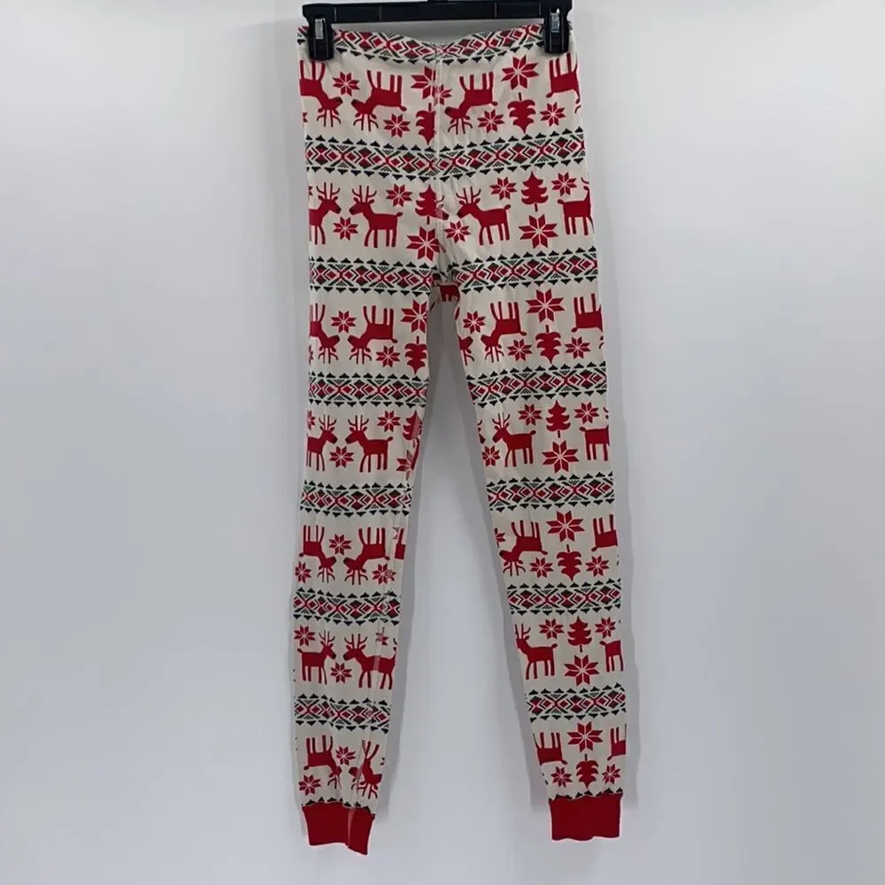 Hanna Andersson Christmas PJ Bottoms Girls Size 14 Holiday Deer Pajamas